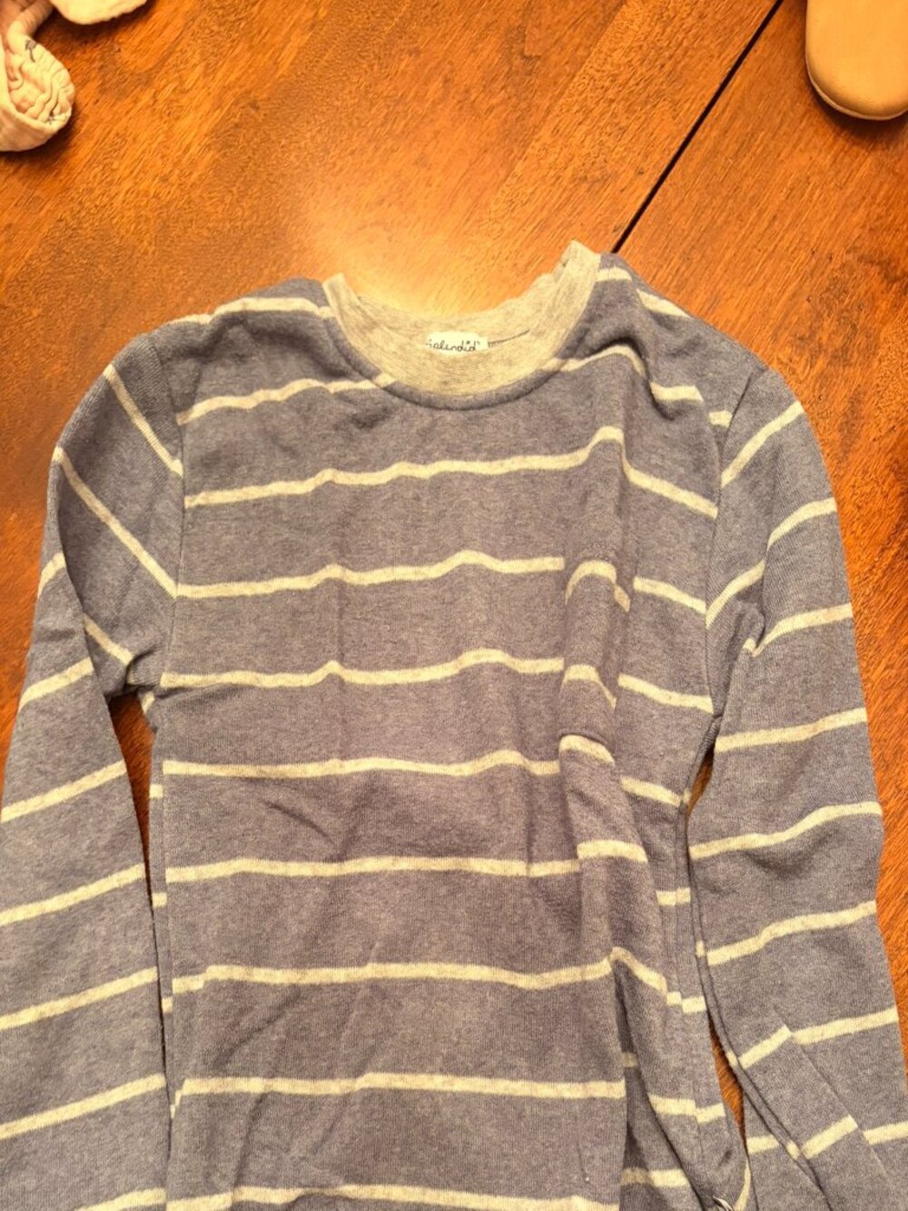 Splendid Striped Sweater, Heather blue / grey, Size 3